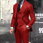 Black Men Suit Business Office Jacket Pants Vest Three-Piece Set Slim Fit Outfit Wedding Tuxedo for Male Custom Clothes